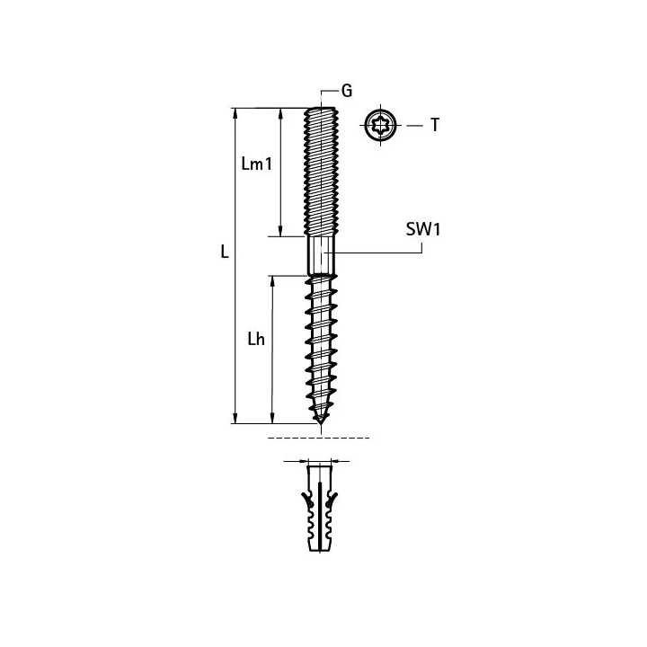 Walraven - BIS double threaded screw