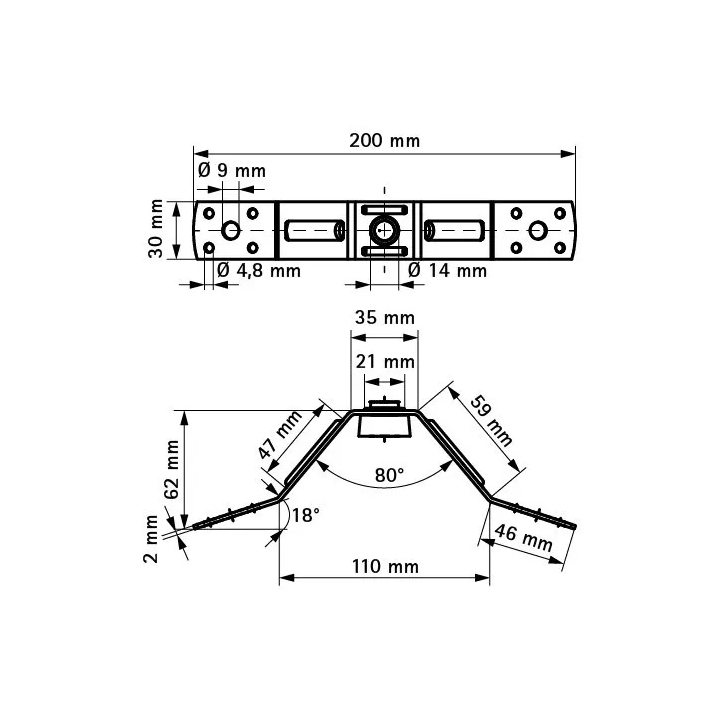 Walraven - shock absorber for mounting round Bis ventilation ducts