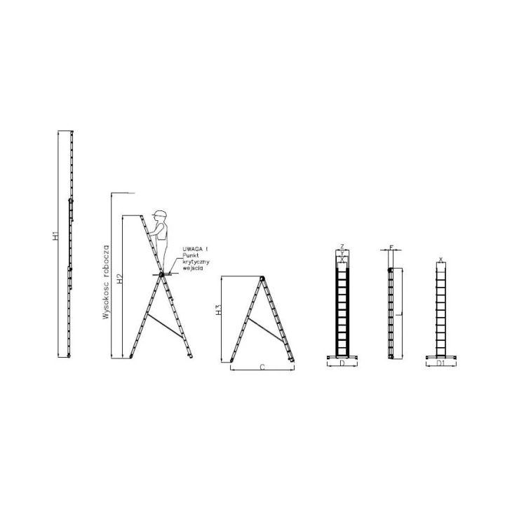 Drabex - a three-element ladder