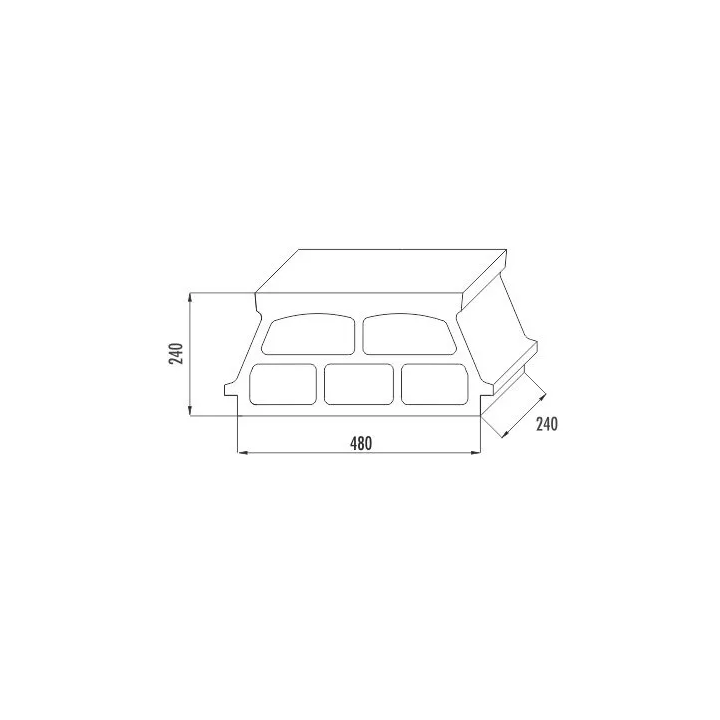 Konbet - Teriva 24/60 Plus ceiling block, 5-chamber, expanded clay