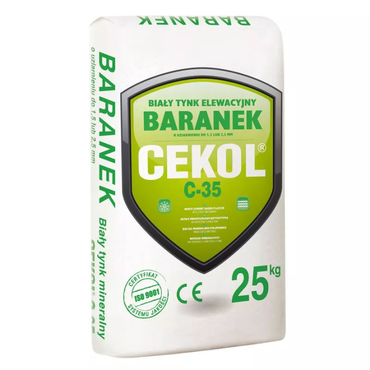 Cekol - weißes Mineralfassadenputz C-35 Lamm