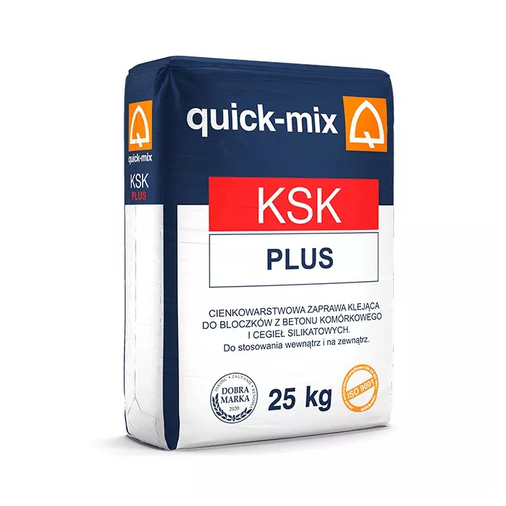 Quick-mix - zaprawa klejąca do bloczków z betonu komórkowego i cegieł silikatowych KSK Plus