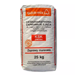 Quick-mix - zaprawa klejąca do bloczków z betonu komórkowego i cegieł silikatowych KSK Zimowa