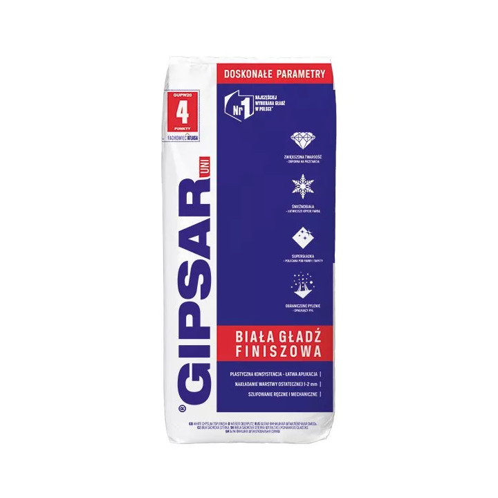 Atlas - white putty reinforced with Gipsar Uni polymers