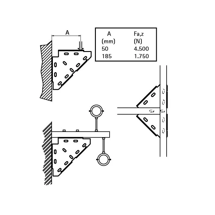 Walraven - Dreiecksverbinder für Montageschienen BIS, WM - 659 3 010