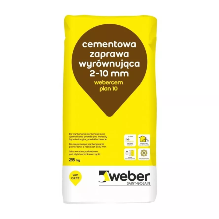 Weber - zaprawa do napraw i wyrównań Webercem Plan 10 (ZT602)