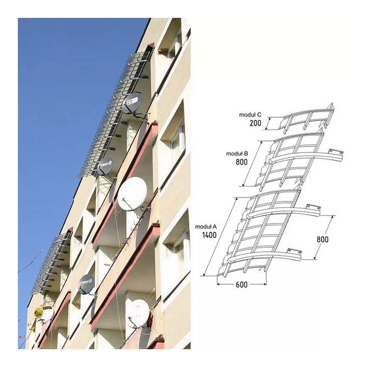 Icopal - Dach über Balkonen. Markise Fastlock 60 Loggia