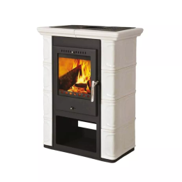 Thorma - piecyk na drewno Borgholm kafel kość słoniowa 7,0 kW