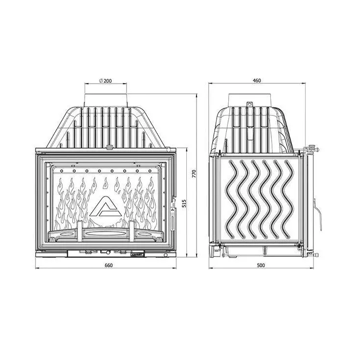 Kawmet - wkład kominkowy z szybrem W17 16,1 kW Eco