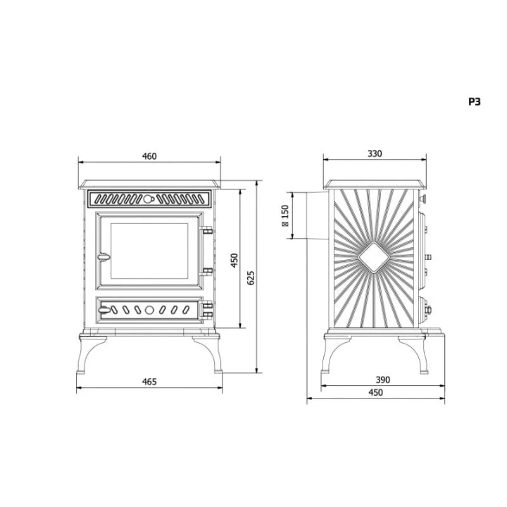 Kawmet - fireplace stove P3