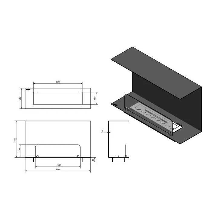 Infire - bio fireplace INSIDE C800