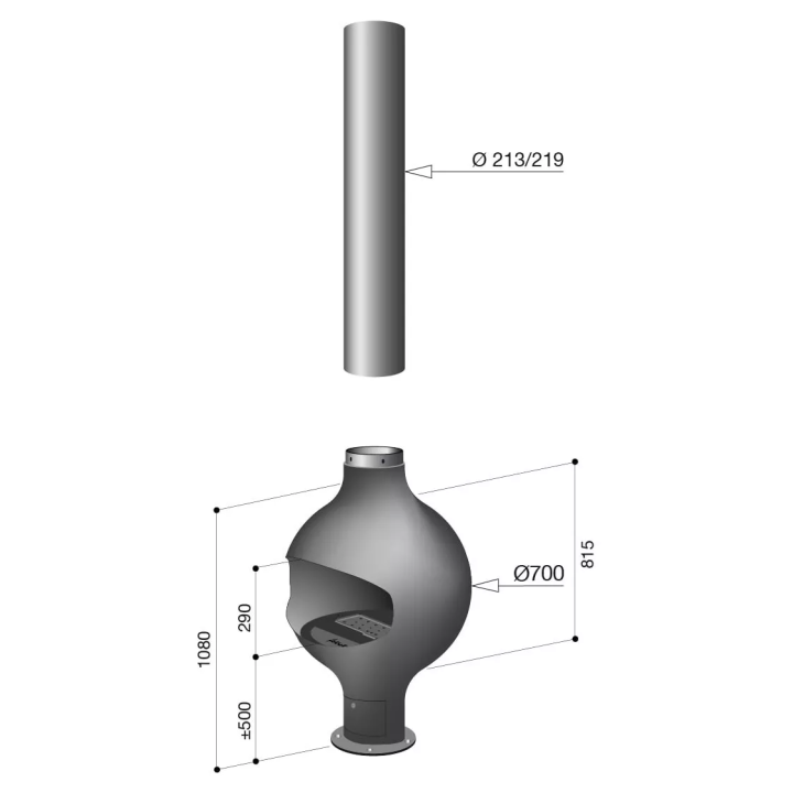 Fokus - zentraler BATHYSCAFOCUS Gaskamin