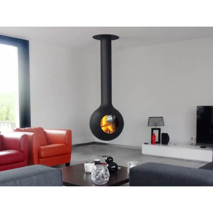 Focus - BATHYSCAFOCUS wood fireplace with glazed convex door