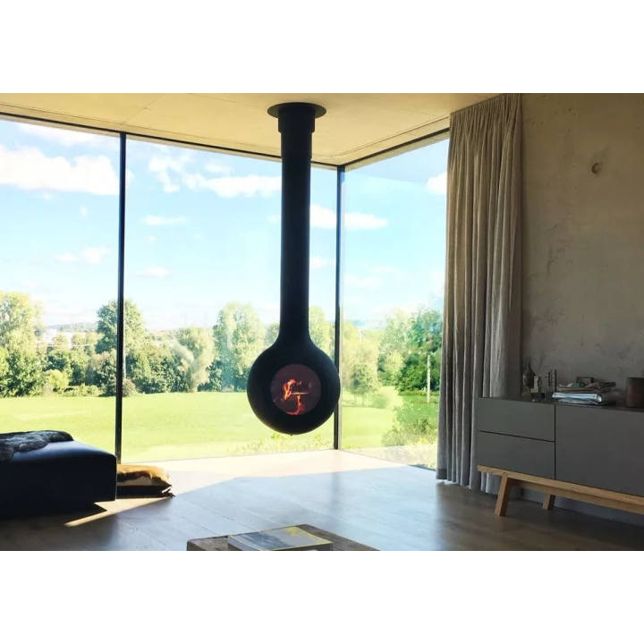 Focus - BATHYSCAFOCUS wood fireplace with glazed convex door