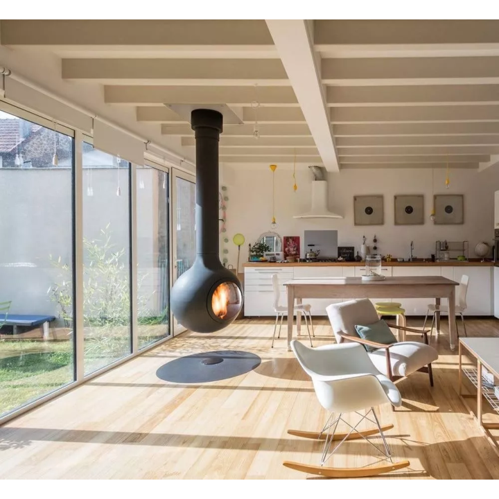 Focus - BATHYSCAFOCUS wood fireplace with glazed convex door