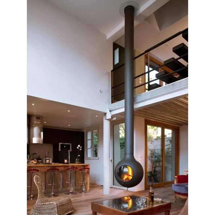 Focus - BATHYSCAFOCUS wood fireplace with glazed convex door