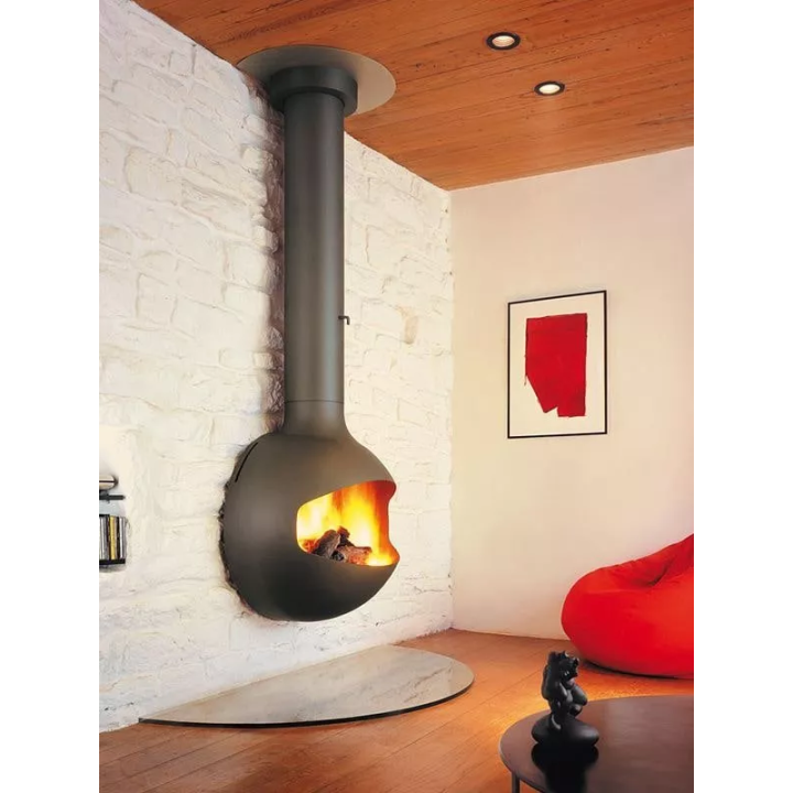 Focus - EMIFOCUS wood fireplace, exhaust outlet upwards