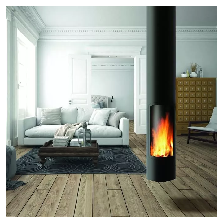 Focus - suspended SLIMFOCUS wood fireplace with rotating system