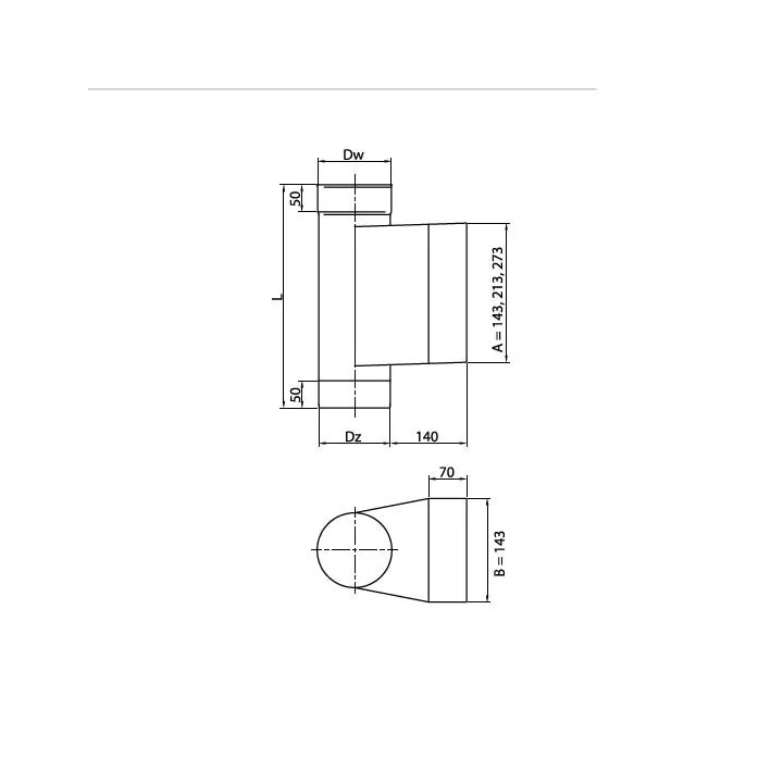Prodmax - single-wall acid-resistant chimney system - cleaning door with door