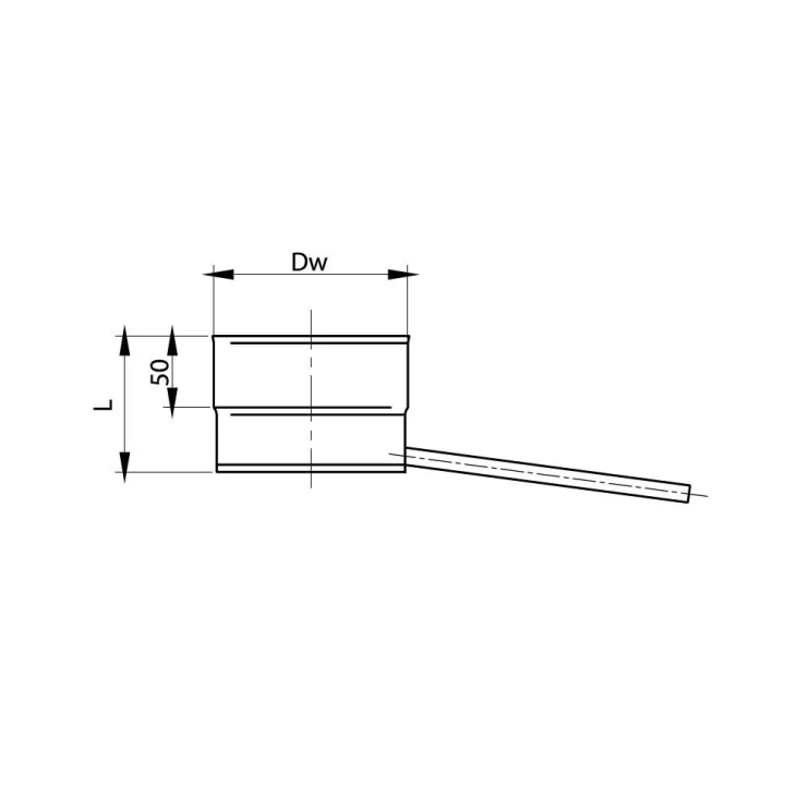 Prodmax - heat-resistant single-wall chimney system - condenser with side outlet