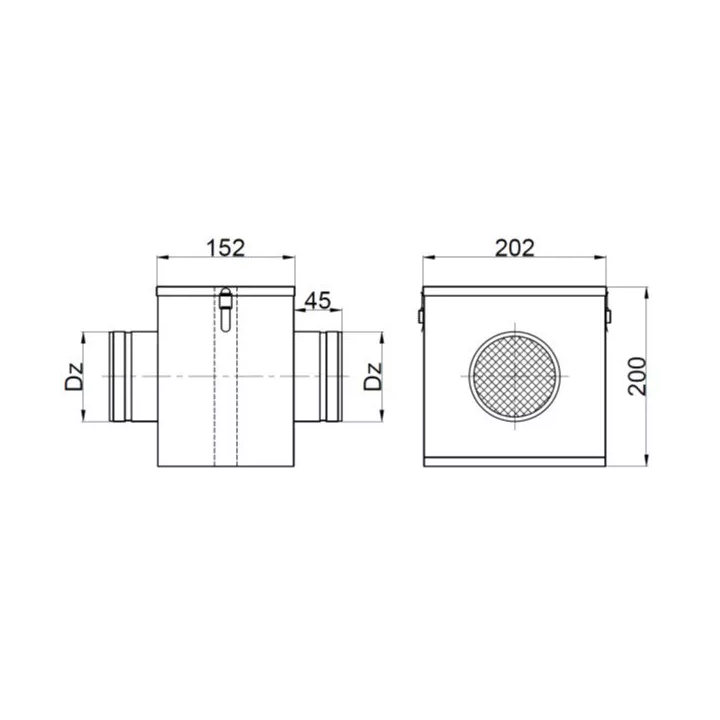 Prodmax - rundes Luftverteilungssystem aus verzinktem Stahl - Filterbox