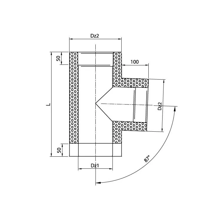 Prodmax - round air distribution system insulated from galvanized steel - insulated tee