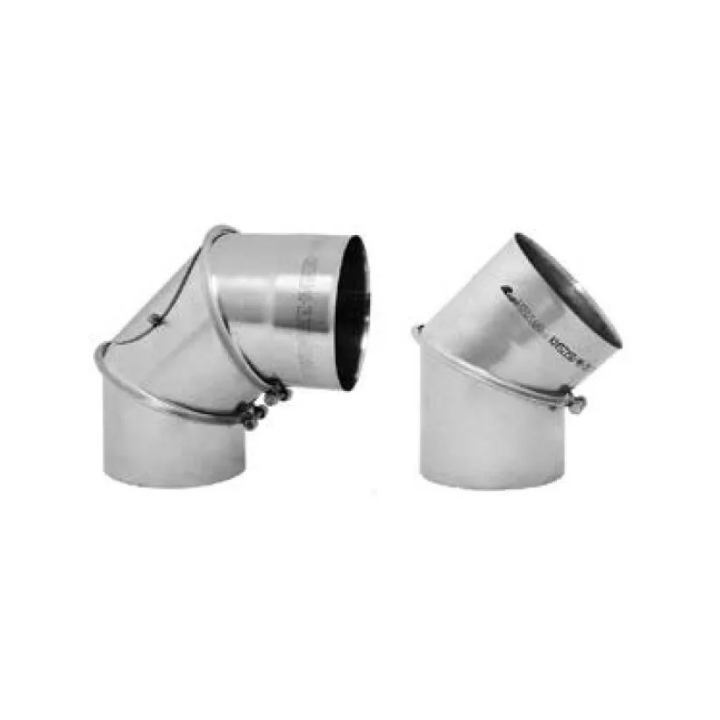 Darco - elementy żaroodporne do podłączenia kominka - kolano żaroodporne nastawne gr. 0,8 mm