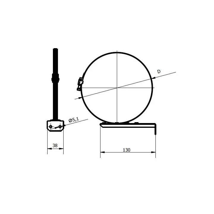 Darco - DGP hot air distribution system - round - mounting bracket with band