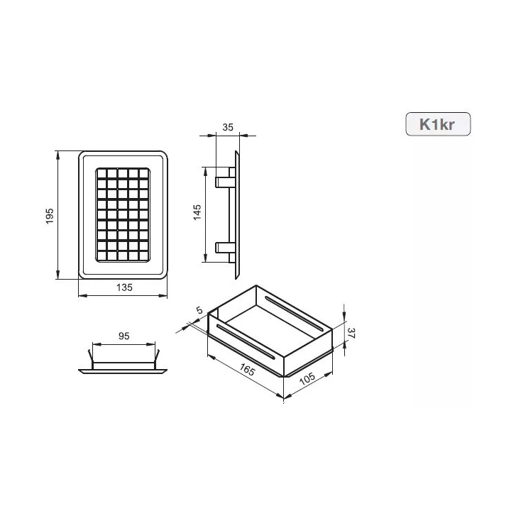 Darco - Gitter - Abdeckgitter für Seitenauslässe mit einem Rahmen K ... cr