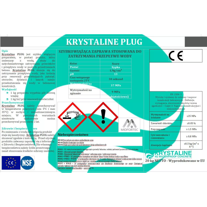Krystaline - ein schnell abbindender Mörtel zum Stoppen des Krystaline Plug-Wasserflusses