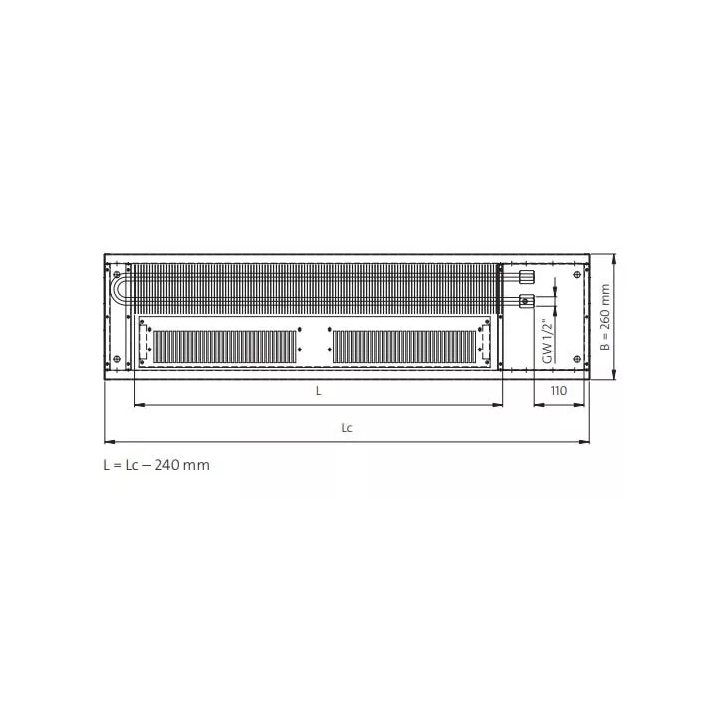 Purmo - trench heater with Aquilo F1T 90 fan