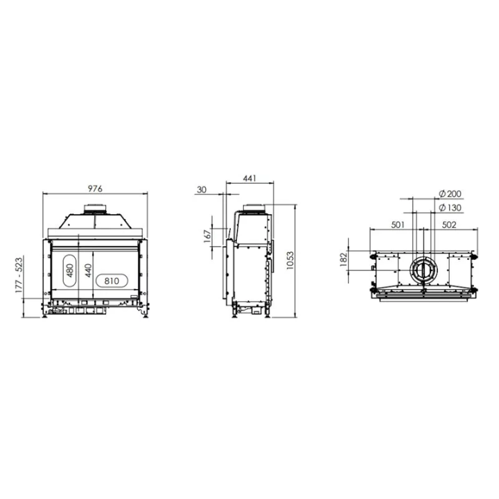 Kal-fire - Kamineinsatz mit 3D G80 / 48F Kamin