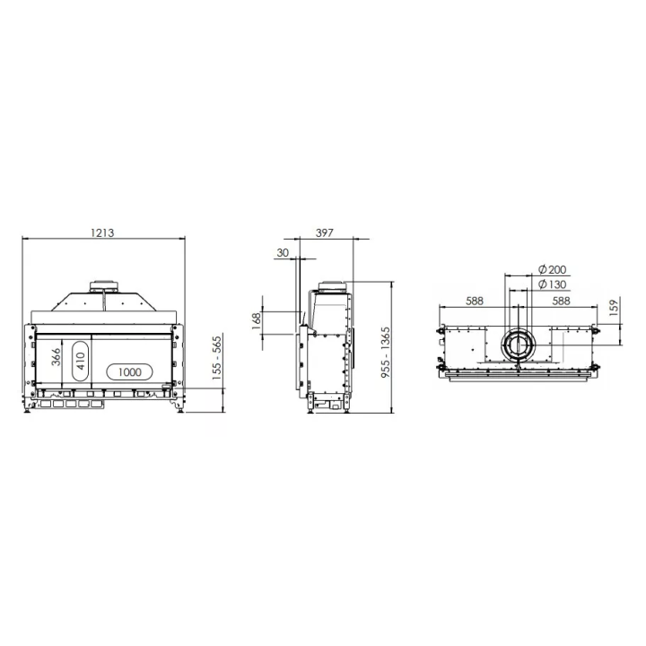 Kal-fire - wkład kominkowy z paleniskiem 3D G100/41F