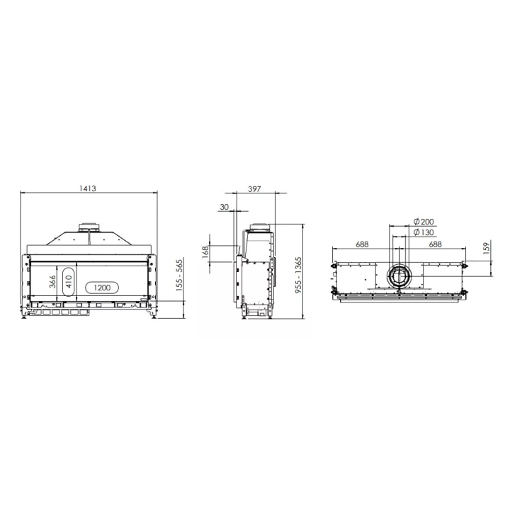 Kal-fire - fireplace insert with 3D G120 / 41F fireplace