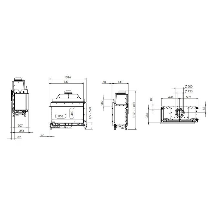 Kal-fire - Kamineinsatz mit 3D G85 / 44C Kamin