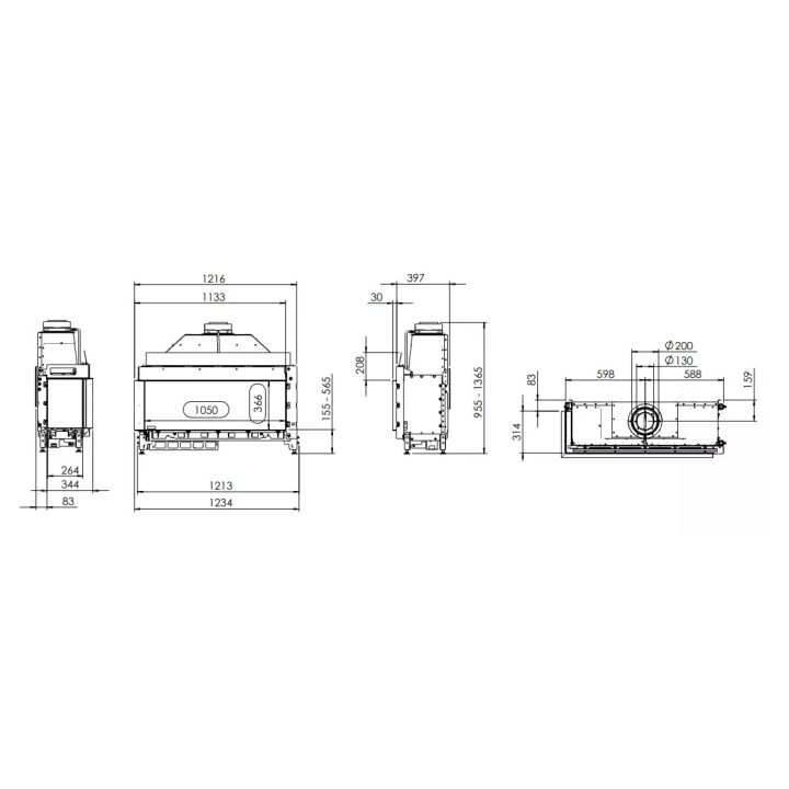 Kal-fire - Kamineinsatz mit 3D G105 / 37C Kamin