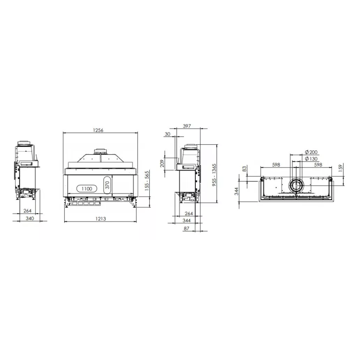 Kal-fire - fireplace insert with 3D G110 / 37S fireplace