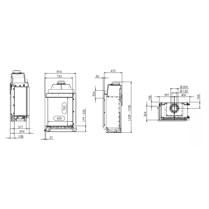 Kal-fire - Kamineinsatz mit Prestige GP65 / 75C Kamin