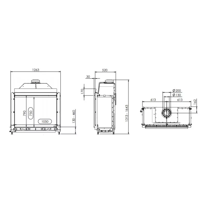 Kal-fire - wkład kominkowy z paleniskiem Prestige GP105/79F