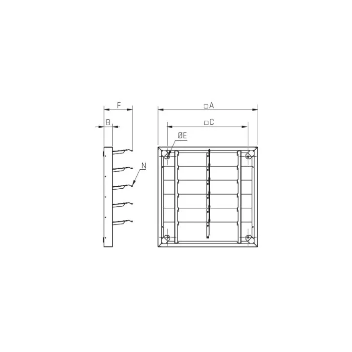 Venture Industries - accessories - exhaust shutter PER-CN, PER-CR