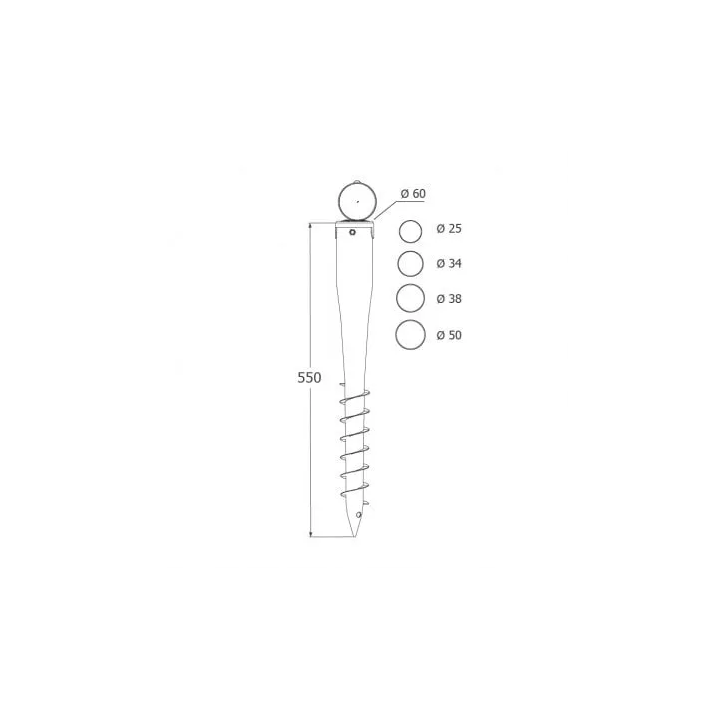 Domax - screw-in column base with PWO distance
