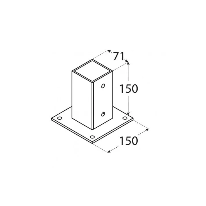 Domax - eine Stangenbasis mit einer rechteckigen PSP-Basis