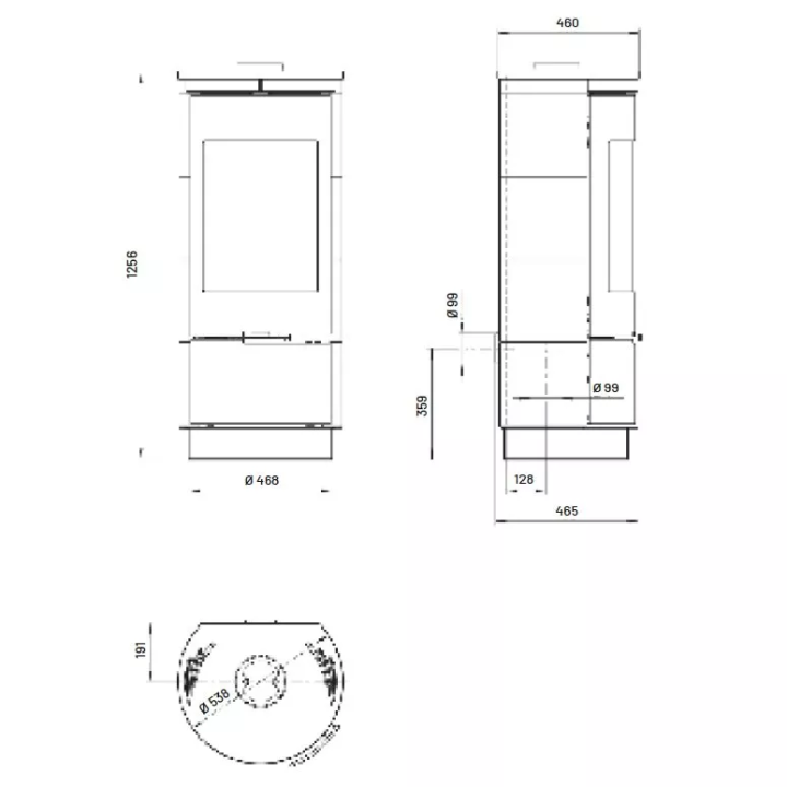 Thorma - piecyk na drewno Andorra Standard kafel biały 7,5 kW