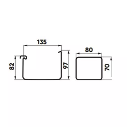 Galeco - PVC square system - 90 ° bend
