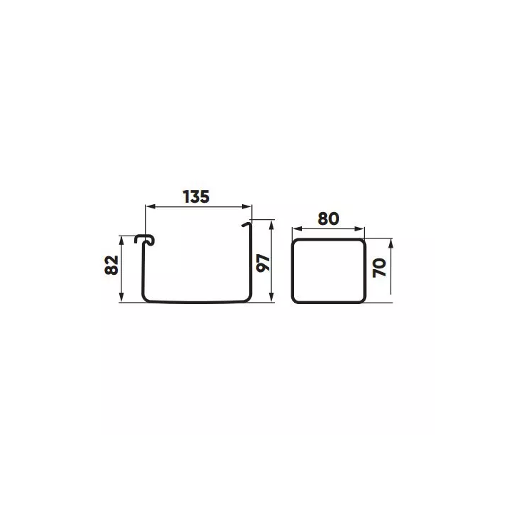 Galeco - PVC quadratisches System - 90° Biegung