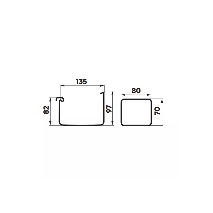 Galeco - quadratisches PVC-System - Metallklemme für den Dübel