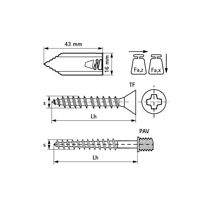Walraven - ein Stahldübel, der in BIS XL Gipskartonplatten getrieben wird
