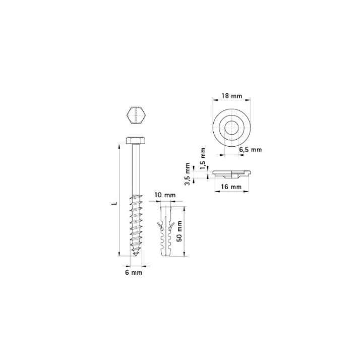 Walraven - toilet fixing kit with dowels and BIS screws