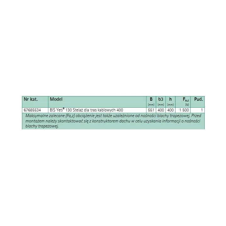 Walraven - stelaż do mocowania tras kablowych Yeti 130 BIS (BUP1000)