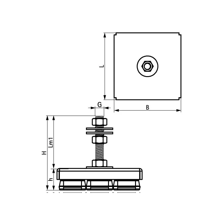 Walraven - nóżki poziomujące elastomerowe VibraTek MR-L 8000/M16